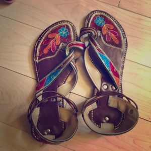 Leather bohemian sandals